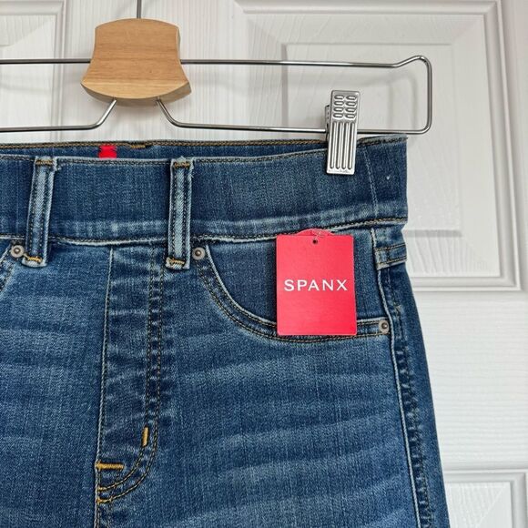 NWT SPANX 20407 Seamed Front Wide Leg in Vintage Indigo Pull-on Jeans Size XS - Picture 10 of 15